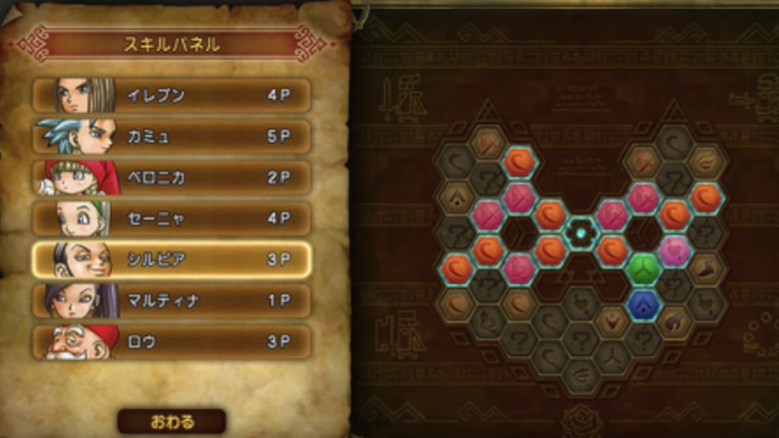 Completely describe the system of Dragon Quest 11 "Skill Panel"!